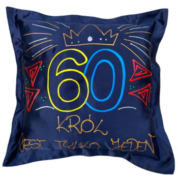 [Ds03-60] Poduszka satynowa Król jest tylko jeden na 60